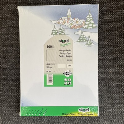 Sigel Design Papier DIN A4 Winteridylle Motivpapier 80g - 100 Blatt Designpapier