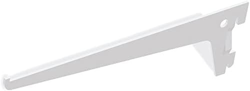 Emuca Shelf Brackets For Single Slot Wall Rail 350mm Alloy Steel White