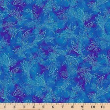 Painted Sea Leafy Sea Trails Blue 05946B by half yard continuous cuts