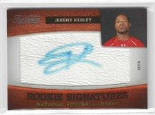 JEREMY KERLEY 2011 TIMELESS TREASURES ROOKIE AUTO 012/299 RC NEW YORK JETS