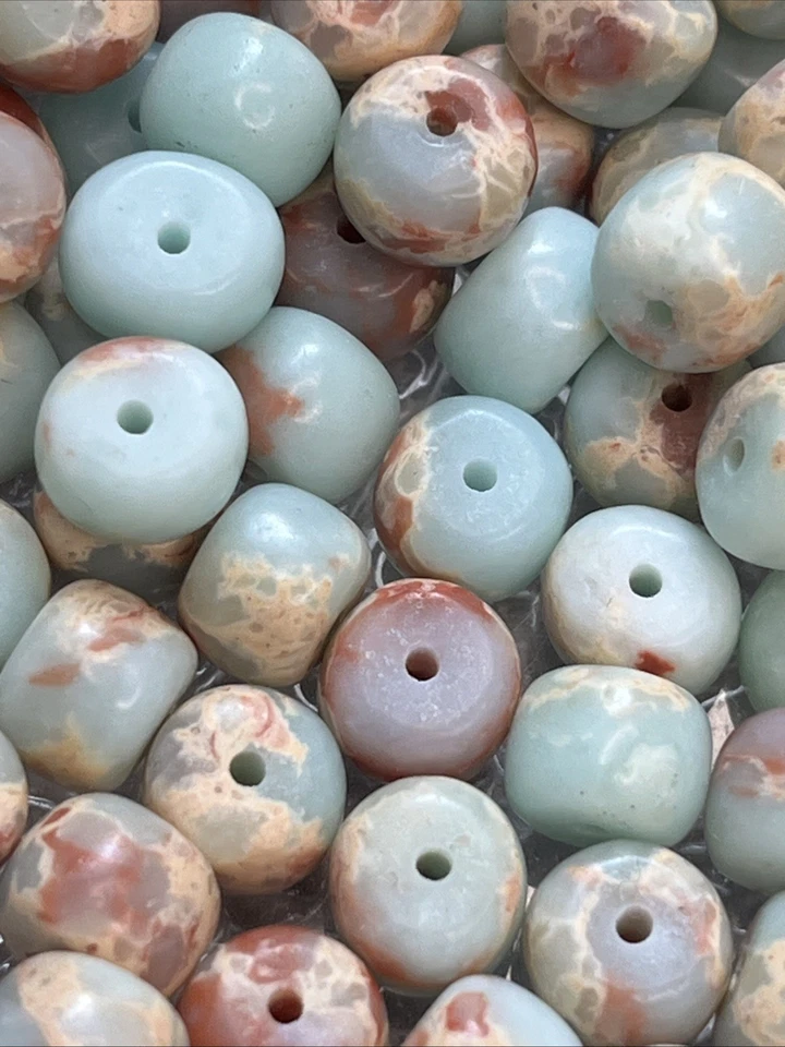 Shoushan Stein Perlen Donut Mit Loch 50 Stk 8mm Edelstein Heilstein Kristall DIY - Bild 3 von 4