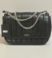 DKNY Veronica Flapped Black Quilted Shoulder Bag Handbag