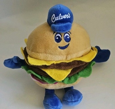 Culver's DELUXE BURGER Stuffed Promo Plush Toy 40th Birthday Limited Edition 5''