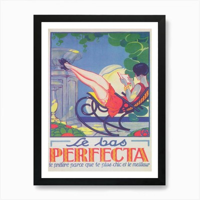 Le Bas Perfecta Strümpfe, Frau neu gerahmt Wandbild Poster Leinwanddruck Bild