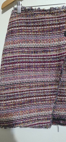 NEW Halogen Tweed Multi-Colored Mini Skirt Tie Belt Side 2 Zip Cottagecore - Picture 2 of 10