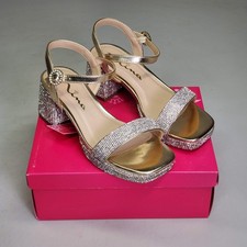 NINA Marysol Dress Sandals Girls SZ 2 M Gold Metal / Stones K200560