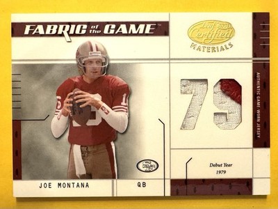 2003 Certified Fabric Of The Game Joe Montana Game Worn Jersey Patch /79 49ers