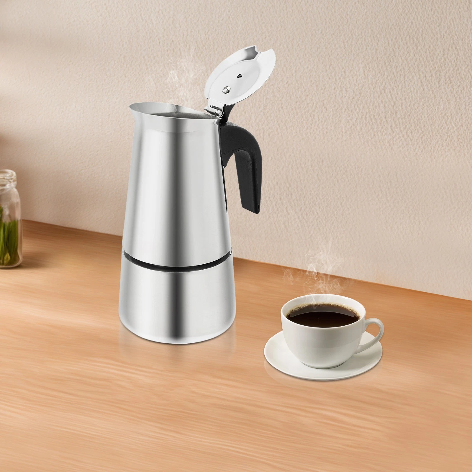 Stovetop Espresso Maker Stainless Steel Italian Coffee Machine Maker Moka Pot