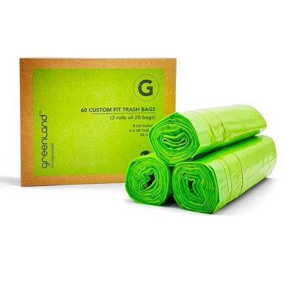 Biodegradable 60 Trash Bags Compatible with Simplehuman (Code G, 60 Bags, 8 G...