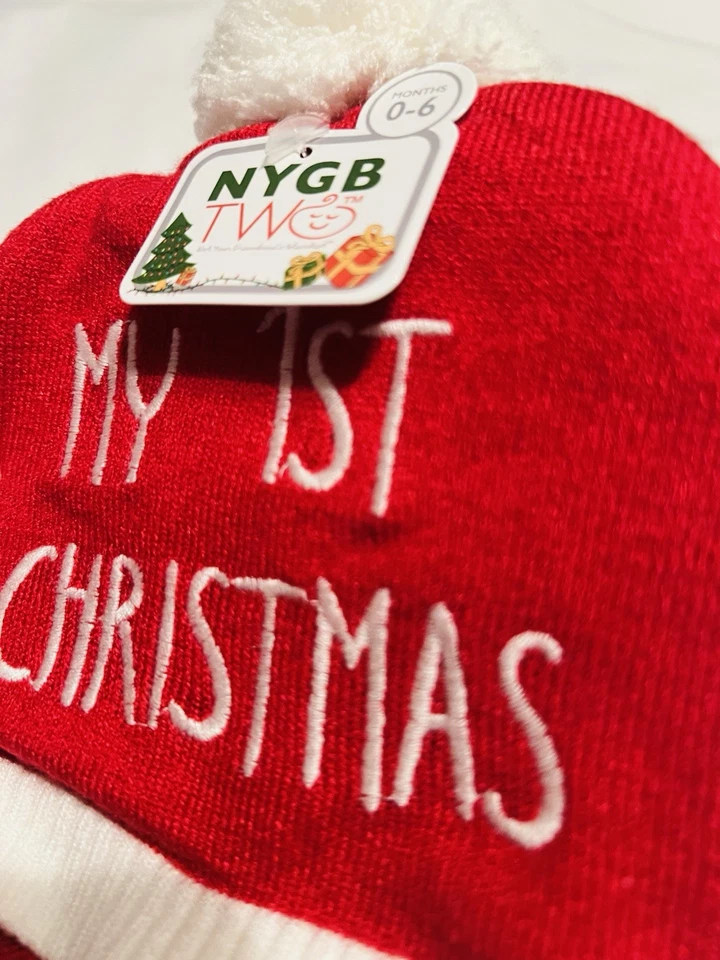 Botines y gorro de primera Navidad para bebés Foto 3 de 3