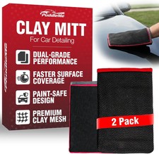 Synthetic Clay Mitt 2 Pack Medium And Mesh Grade For Car Paint Decontaminatio...
