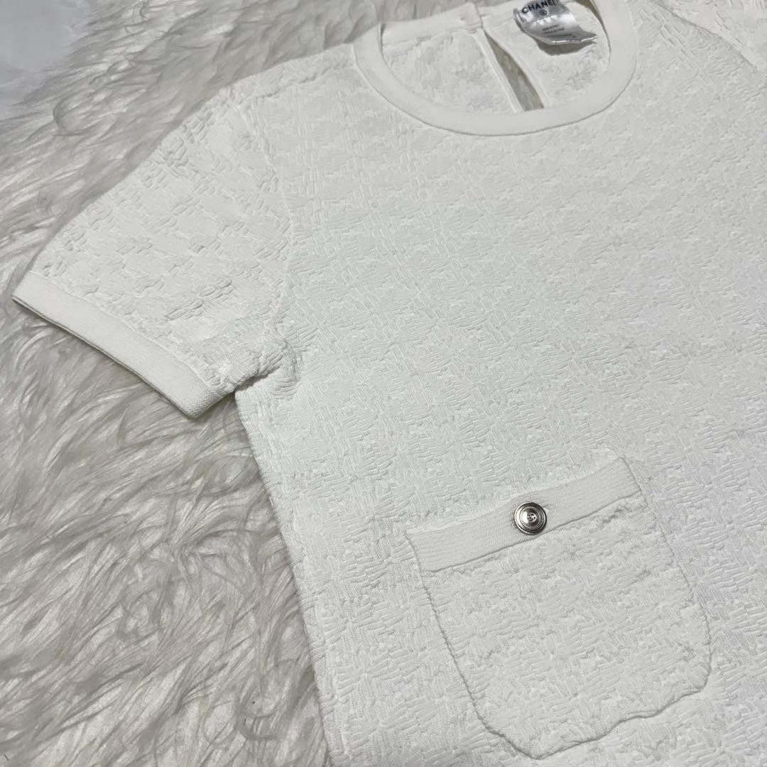 CHANEL Authentic COCO Decorative Button Short Sle… - image 9