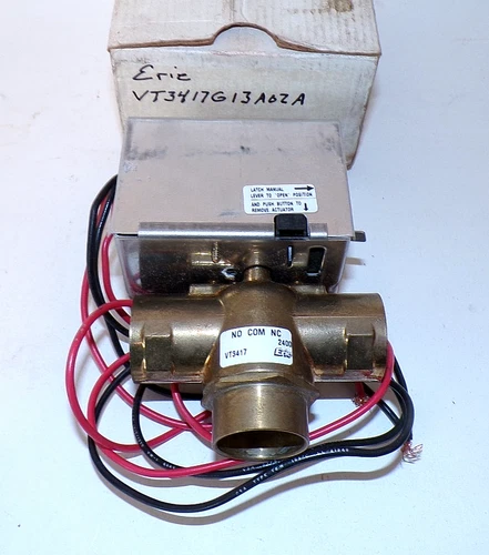 Erie VT3417G13A02A Zone Valve w/End Switch, 1" Sweat 3-Way, Cv 7., 24V