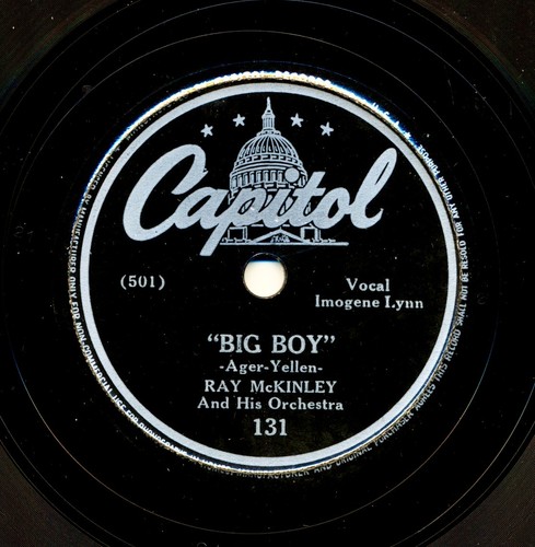 RAY McKINLEY Orchestra on 1943 Capitol 131 - Hard Hearted Hannah / Big Boy - Imagen 2 de 2