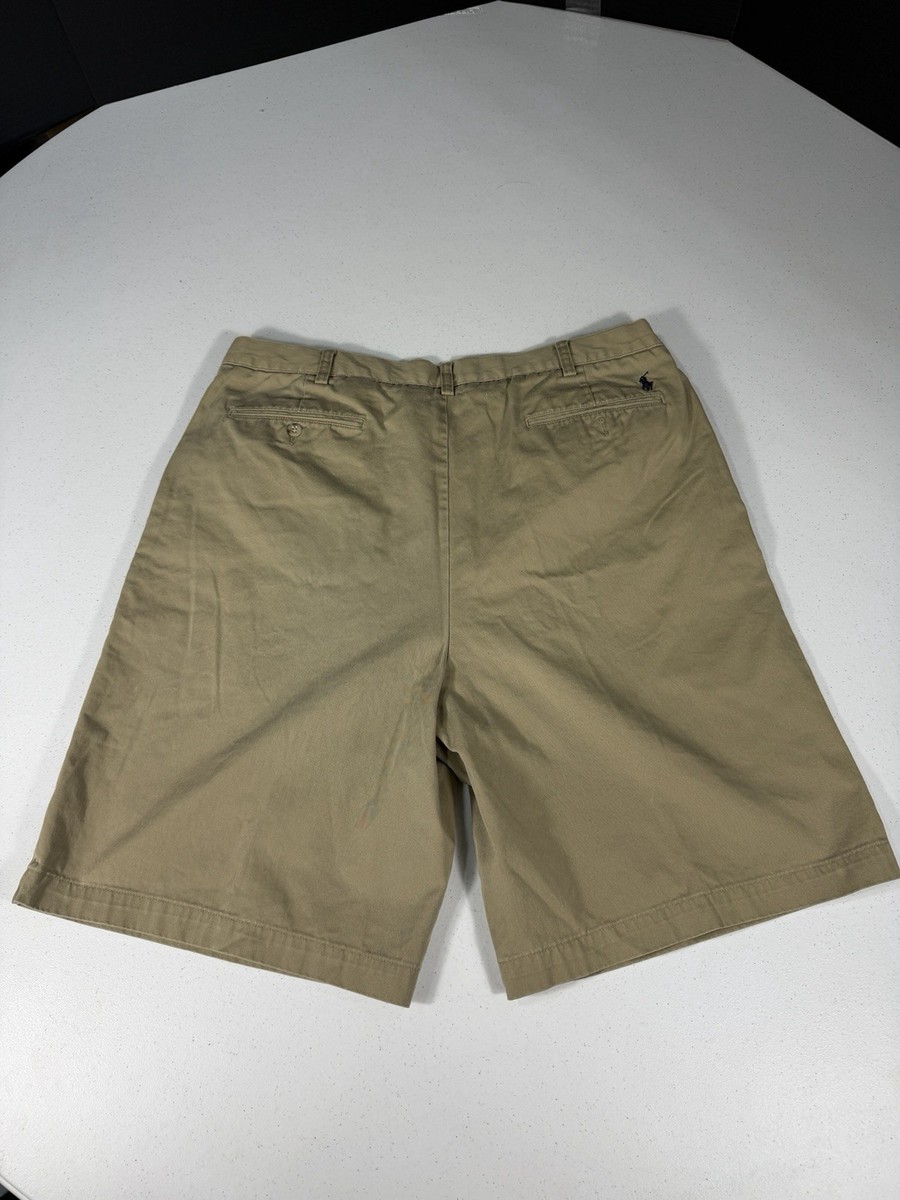 Polo by Ralph Lauren TYLER SHORT リネン Vintage Polo Ralph Lauren Tyler Short 42T Khaki Pleated Chino