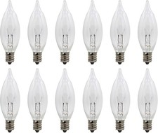 12 Pack Flame Tip E12 Candelabra Bulbs