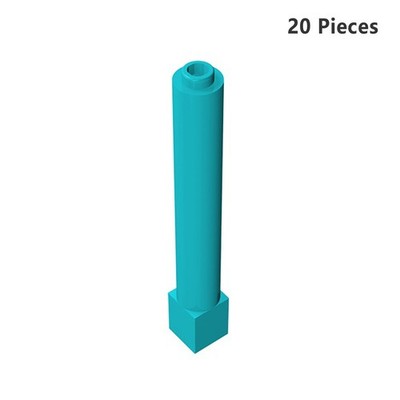 43888 Support 1 x 1 x 6 Solid Pillar Medium Azure 20 Pcs Bricks, Pieces & Parts