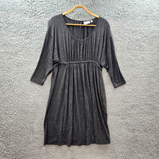 Vintage Sussan Womens A-line Dress Size XS Grey Stretch Knit 3/4 Sleeve
