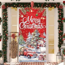 Christmas Door Cover Snowman Decoration Xmas Large Photography New 
