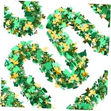 50FT St.Patrick's Day Tinsel Garland Shamrock Hat Green Gold Green, Gold