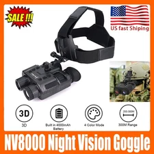 NV8000 IR 1080P 3D Helmet Binocular Naked Eye Head Mount Night Vision Goggle US