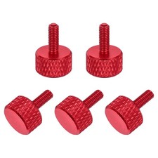 5 Pcs M3x8mm Flat Head Knurled Thumb Screws for Graphics Card, Red