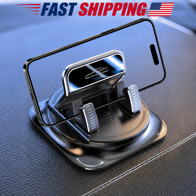 Car Phone Holder 360 Degree Rotation, Navigation Dashboard Mount Black