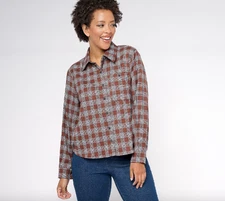 Attitudes by Renee Cozy Plaid Shirt Jacket , Sz 1X a616821
