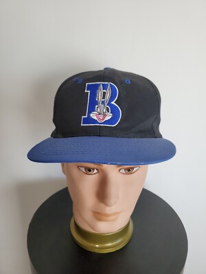 VINTAGE - Bugs Bunny Hat Cap black/blue Looney Tunes Warner OS vtg super rare 