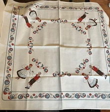 VINTAGE STIL DUKAR SWEDEN TABLE CLOTH / WALL ART!  28 X 29