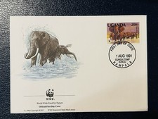 Uganda FDC 1991 WWF Elephants KAMPALA POSTMARK