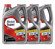 Genuine Mobil Super 5W-30 Synthetic Blend Premium Engine Oil 124407 3 Gallon