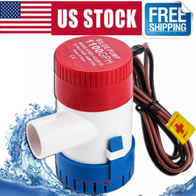 #ad #ad 12V 1100GPH Electric Marine Bilge Sump Water Submersible Pump For Boat 3 4quot; Hose $13.89