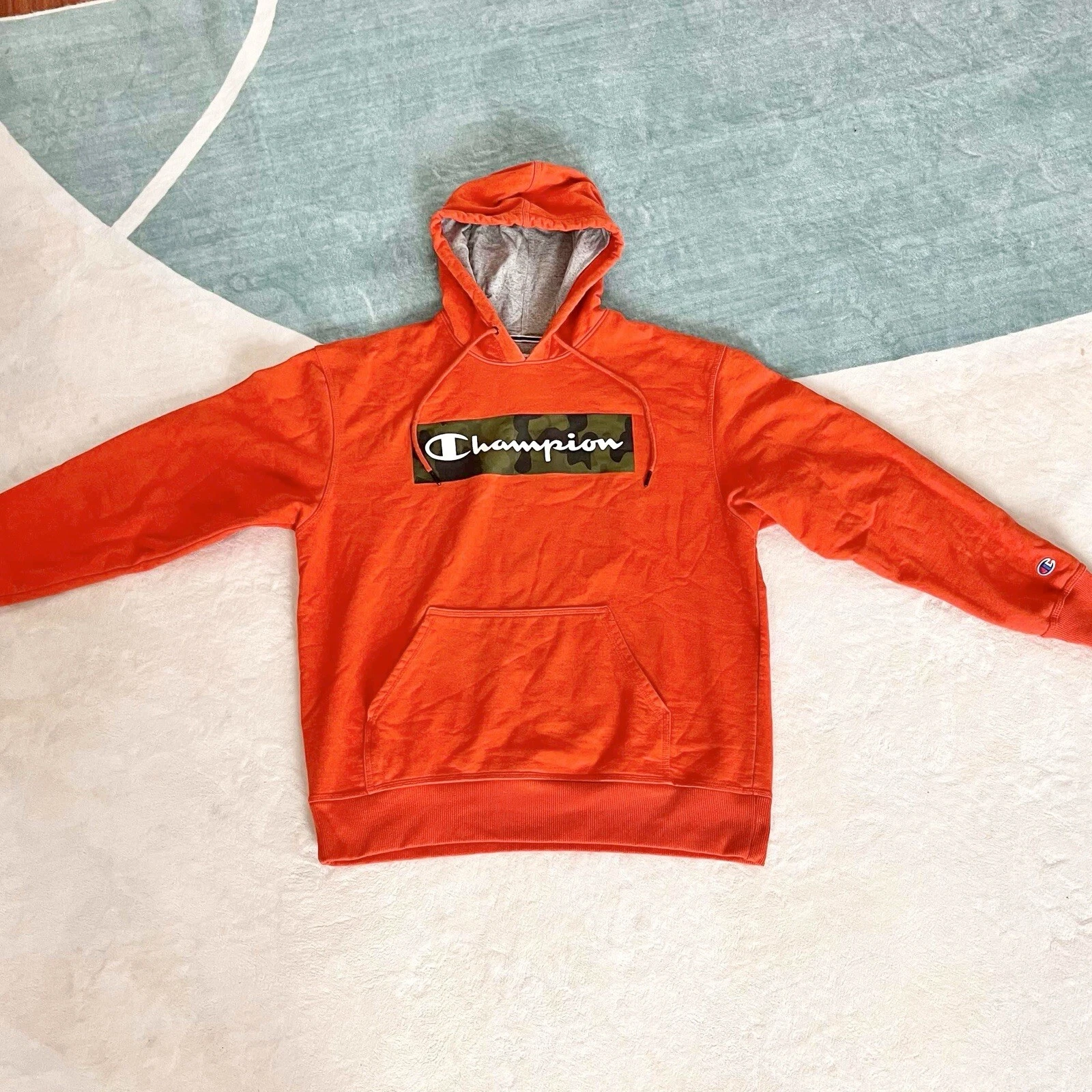 Champion Men's Power Blend Fleece Pullover Hoodie Red Scarlet Size Large