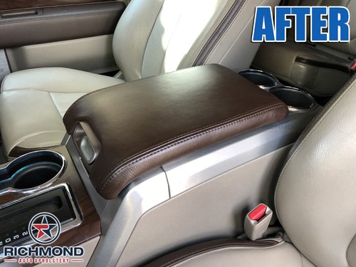 2009-2012 Ford F-150 Platinum Edition - Leather Center Console Lid Cover, Brown - Picture 10 of 12
