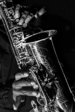 Musician Playing Saxophone Black And White Photo Fine Art Print Poster 12x18