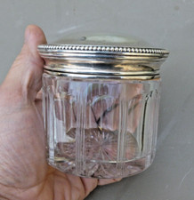 Pot a fard cristal et couvercle argent massif  ROBERT LINZELER .