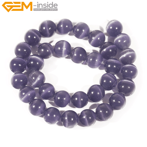 Verschiedene Farben Katzenauge Runde Glasperlen für Schmuckherstellung Strang 14 Zoll Massen - Bild 34 von 53