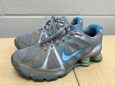 Nike Womens Shox Agent + - 438683 044 - Light Grey / Turquoise Silver Size 7.5