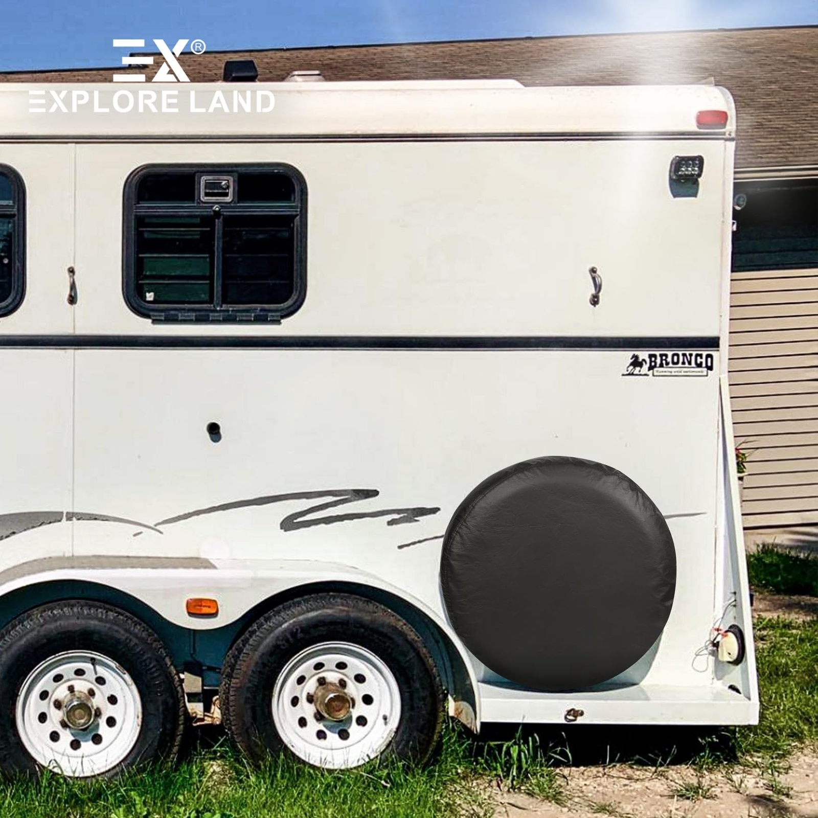 30-33 Inch Spare Tire Cover for RV Truck SUV - Tough Black Wheel Cover