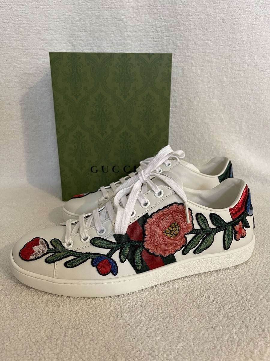 Size 8 - NEW Gucci Ace Embroidered Floral W (with box) | eBay