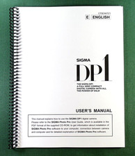 Sigma DP1 User Instruction Manual: 112 Pages and Protective Covers!