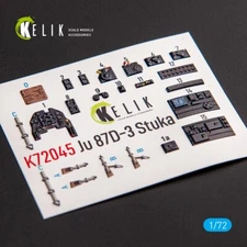 1/72 ResKit K72045 Junkers Ju 87D-3 Stuka - Interior 3D Decal for Special Hobby