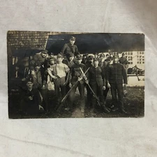 Vintage Real Photo Military Soldiers Postcard