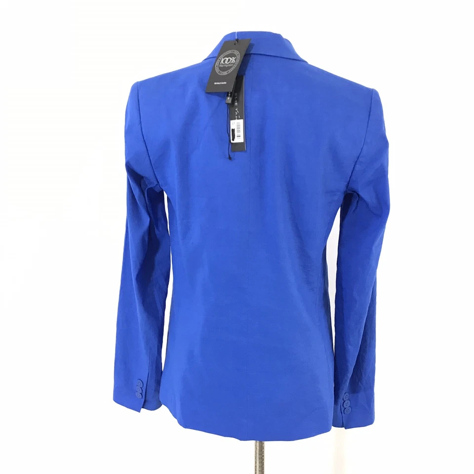 Chaqueta de traje de un botón forrada de lino azul Darcy de Elie Tahari para mujer 2 Foto 2 de 4