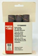 NEW!! PORTER-CABLE 3/4" x 4.5" 50 Grit Medium Sanding Sleeve Spindles 3-Pack