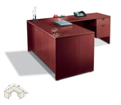 Reversible L Shape Laminate Office Furniture Desk 4 Color Options Available