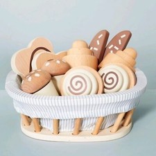 Hearth and Hand with Magnolia Toy Baked Goods Wood Play Food Set Pretend Bread