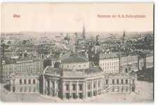 Postcard Panorama mit Wien K.K. Hofburgtheater VTG ME8.