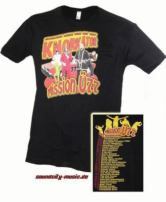 KNORKATOR Mission Ü77 Tour T-Shirt 2011 * Schwarz * Alf Ator Stumpen * NEU * RAR